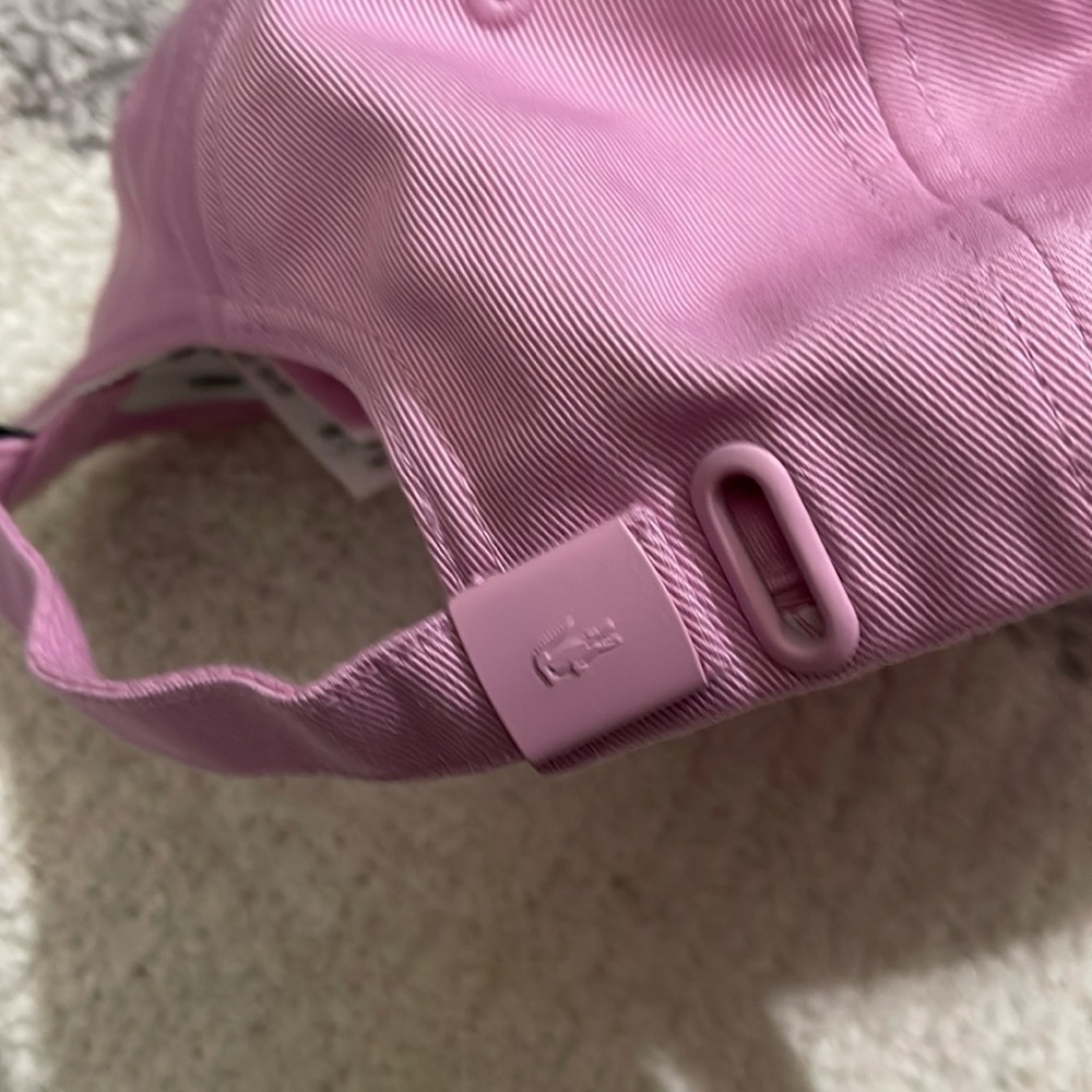 Lacoste Pink Baseball Cap with Green Crocodile Patch - Picture 5 of 8